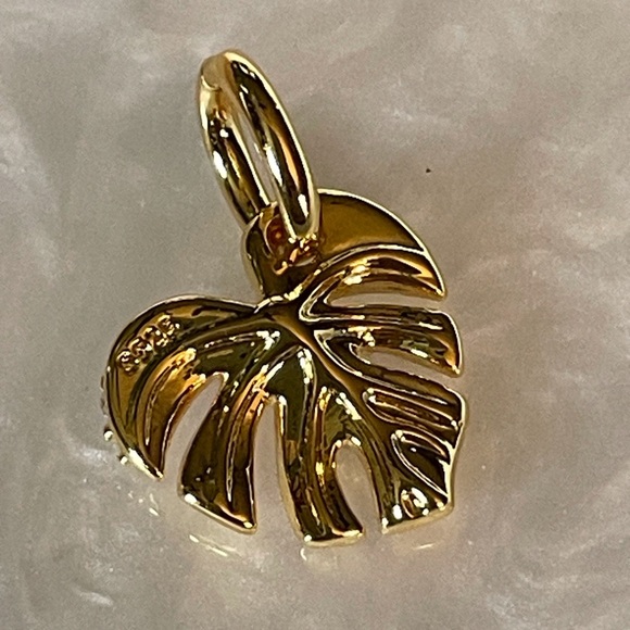 Charm for Pandora Bracelet Palm Tree Leaf Gold with Rhinestones - Picture 4 of 7